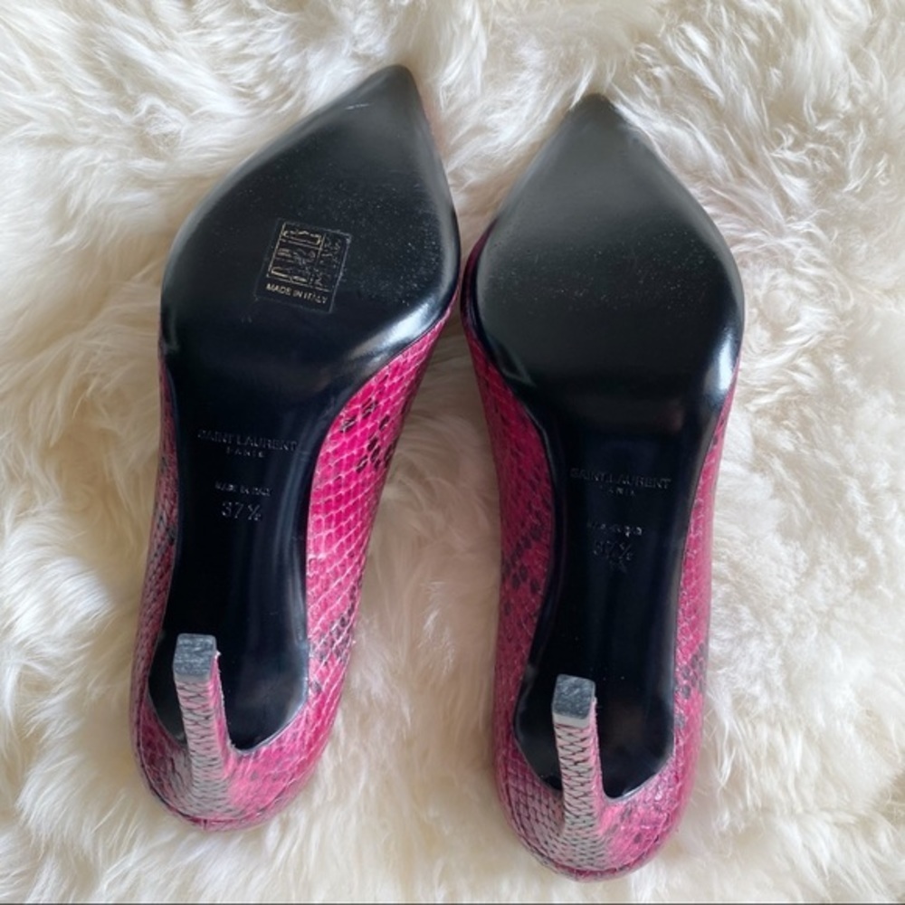 Saint Laurent Python Embossed Pink Heels Paris - image 3